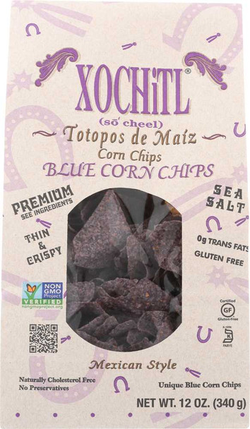 XOCHITL: Mexican Style Blue Corn Chips, 12 oz New