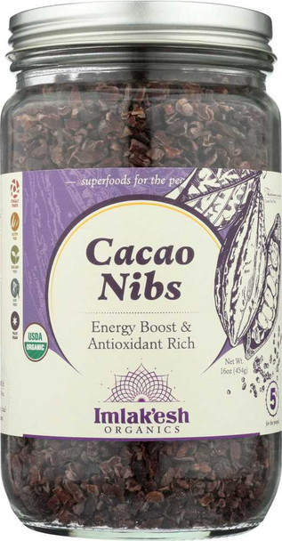 IMLAKESH ORGANICS: Cacao Nibs Organic, 16 oz New