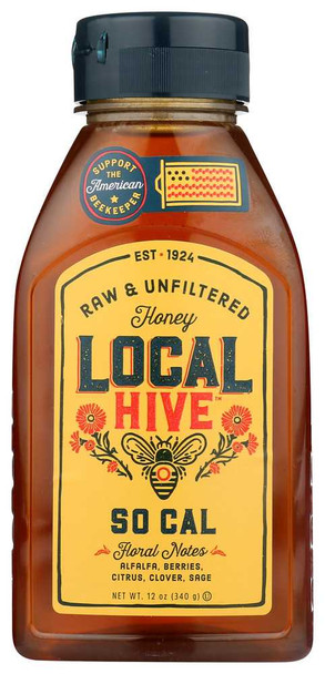 LOCAL HIVE: Honey So Cal Raw Unfiltered, 12 oz New
