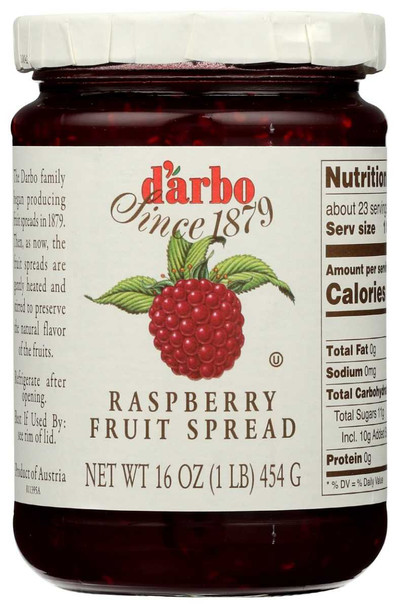 DARBO: Fruit Spread Fruit Raspberry, 16 OZ New