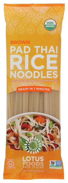 LOTUS FOODS: Pad Thai Rice Noodles Organic Brown Rice, 8 oz New