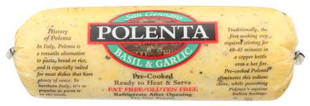 SAN GENNARO: Polenta Garlic Basil, 24 oz New