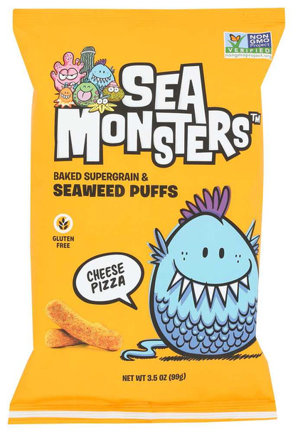 SEA MONSTERS: Seaweed Puff Cheese Pizza, 3.5 oz New