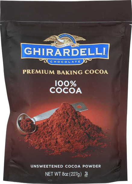 GHIRARDELLI: 100% Unsweetened Premium Baking Cocoa, 8 oz New