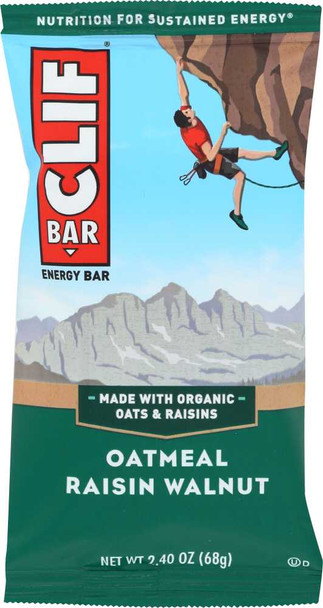 CLIF BAR: Energy Bar Organic Oatmeal Raisin Walnut, 2.4 Oz New