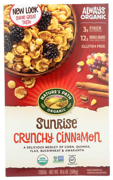 NATURE'S PATH: Organic Sunrise Crunchy Cinnamon Cereal, 10.6 oz New