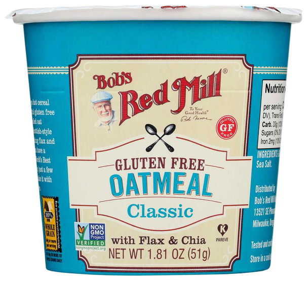 BOBS RED MILL: Gluten Free Oatmeal Cup Classic, 1.81 oz New