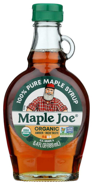 MAPLE JOE: Pure Organic Maple Syrup Amber, 6.4 fo New