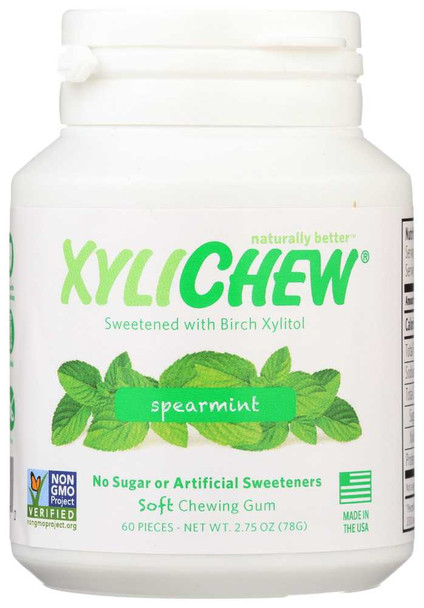 XYLICHEW: Sugar Free Chewing Gum Spearmint Jar, 60 pc New