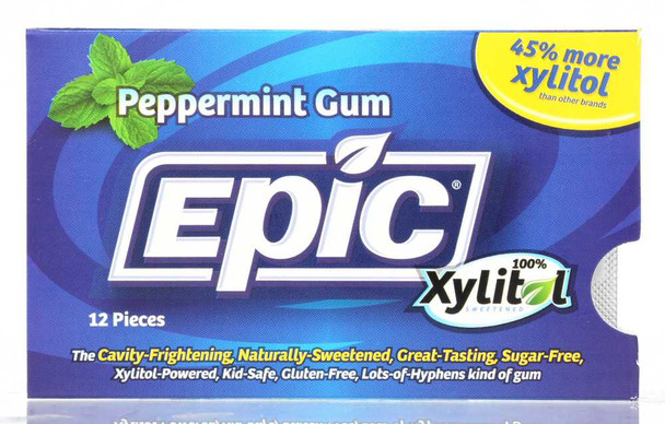 EPIC DENTAL: Peppermint Xylitol Gum, 12 Pc New