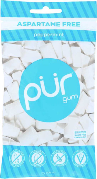 PUR GUM: Peppermint Gum, 2.72 oz New