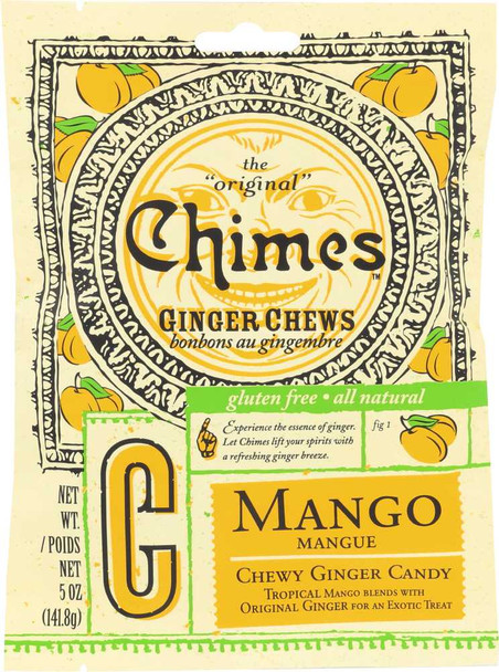 CHIMES: Mango Ginger Chews Bag, 5 oz New