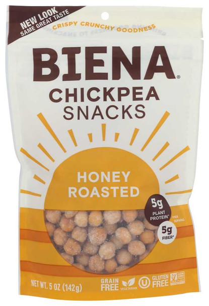 BIENA: Honey Roasted Chickpea Snacks, 5 oz New