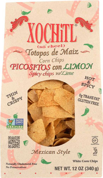XOCHITL: Picositos Con Limon Corn Chips, 12 oz New