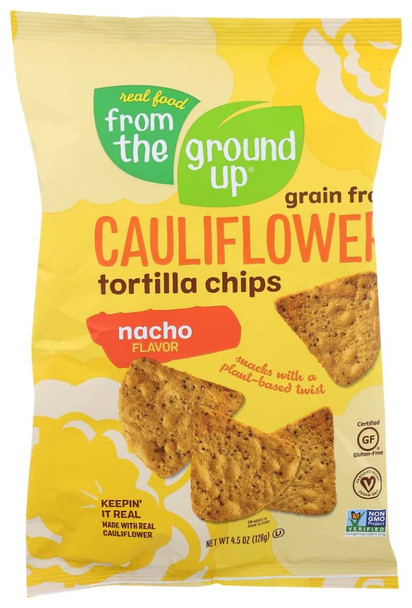 FROM THE GROUND UP: Nacho Cauliflower Tortilla Chips, 4.5 oz New