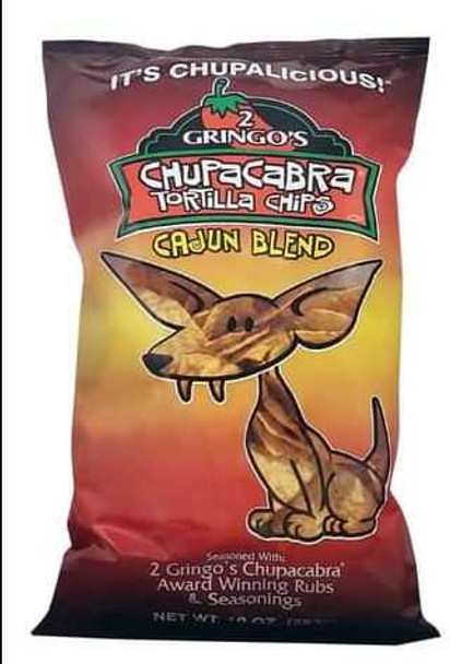 2 GRINGOS CHUPACABRA: Cajun Blend Tortilla Chips, 10 oz New