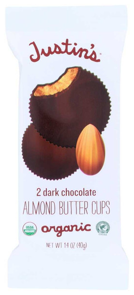 JUSTINS: Dark Choc Cups Almond Butter, 1.4 OZ New