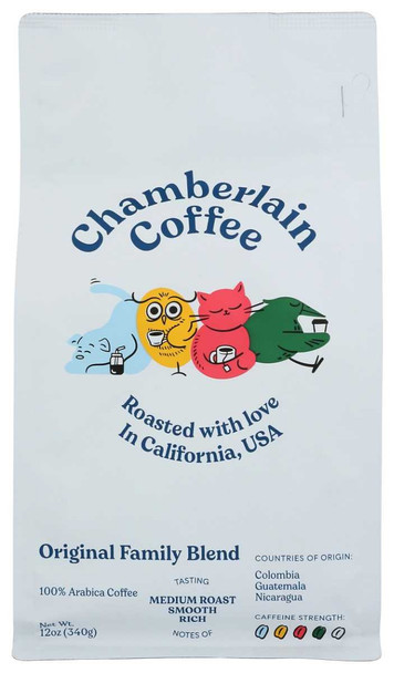 CHAMBERLAIN COFFEE: Coffee Ground Family Blend, 12 OZ New