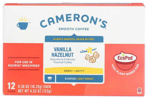CAMERONS COFFEE: Vanilla Coffee Hazelnut SS, 4.33 oz New