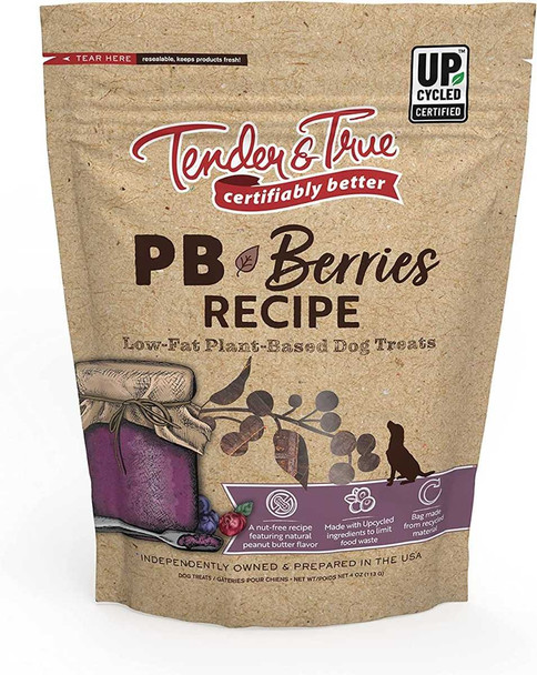 TENDER AND TRUE: Pb and Berries Dog Treats, 4 oz New
