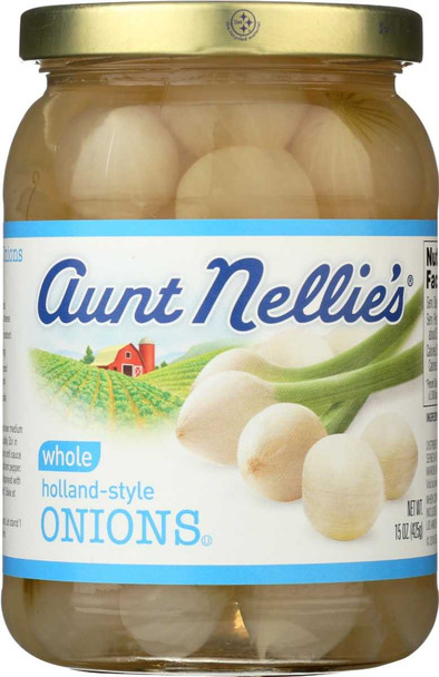 AUNT NELLIES: Onions Whl Holland Style, 14 OZ New