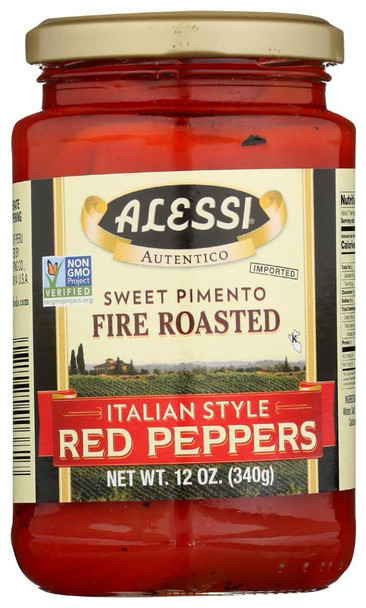 ALESSI: Italian Style Fire Roasted Red Peppers, 12 oz New