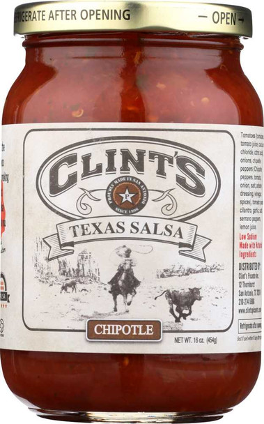 CLINT'S: Texas Chipotle Salsa, 16 oz New