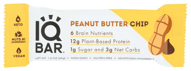 IQ BAR: Peanut Butter Chip Bar, 1.6 oz New