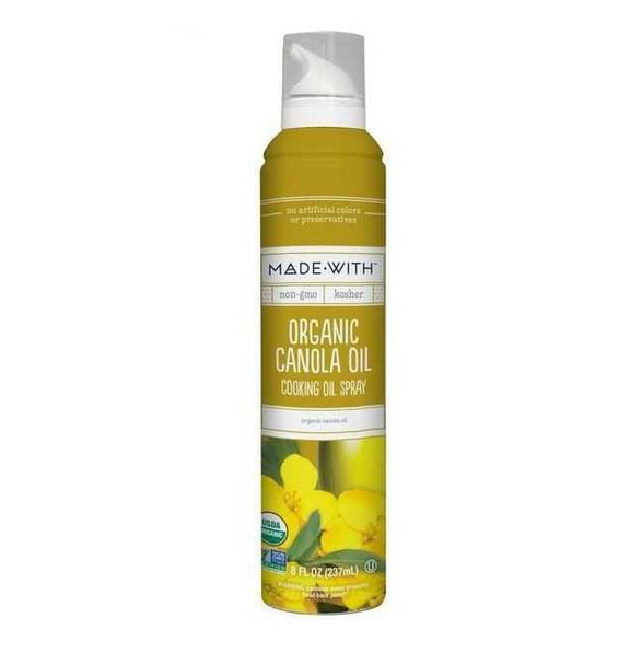 MADE WITH: Non GMO Organic Canola Oil Cooking Oil Spray, 8 fo New