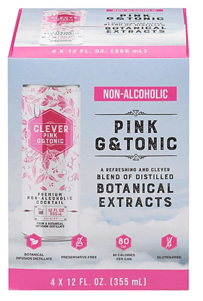 CLEVER: Mixer Pink G Tonic Na 4Pk, 48 FO New