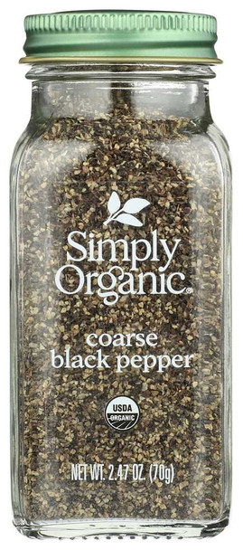 SIMPLY ORGANIC: Black Coarse Grind Pepper, 2.47 oz New