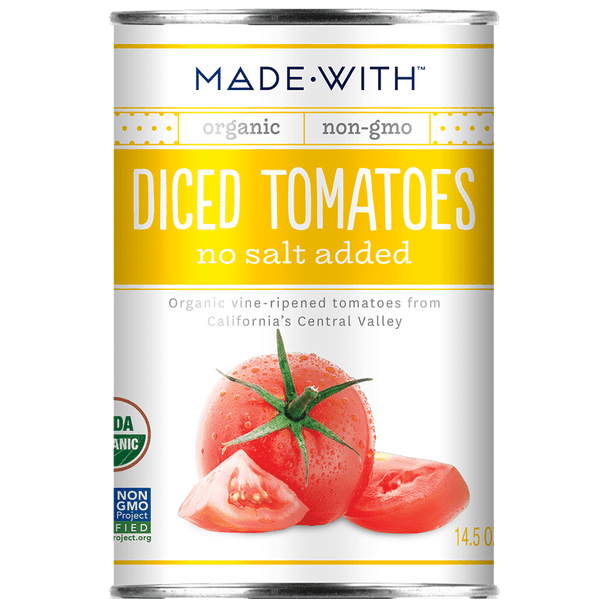 MADE WITH: Tomato Diced No Salt Organic, 14.5 oz New