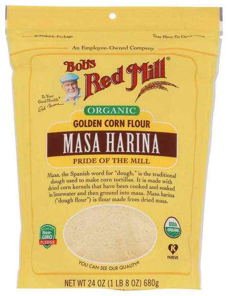 BOB'S RED MILL: Organic Golden Corn Flour Masa Harina, 24 oz New