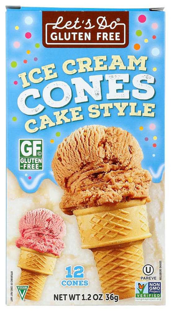 LET'S DO GLUTEN FREE: Ice Cream Cones Cake Style, 1.2 oz New