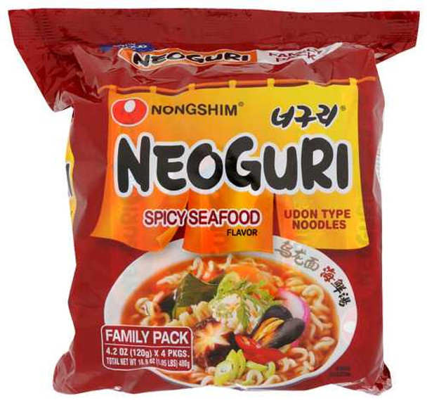 NONG SHIM: Neoguri Spicy Noodles 4Pk, 16.9 oz New