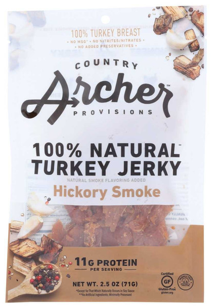 COUNTRY ARCHER: Hickory Smoke Turkey Jerky, 2.5 oz New