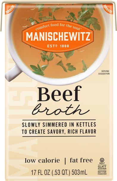 MANISCHEWITZ: Aseptic Beef Broth, 17 fo New