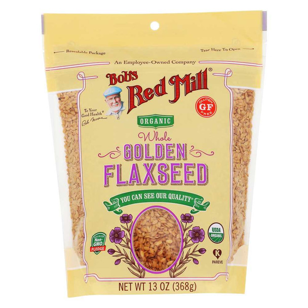 BOBS RED MILL: Organic Whole Golden Flaxseed, 13 oz New
