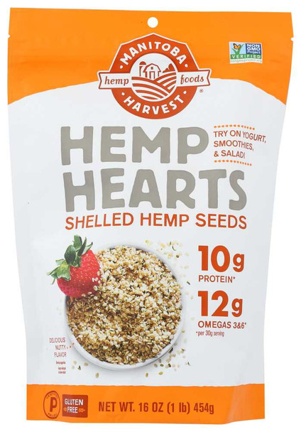 MANITOBA HARVEST: Hemp Hearts Natural Raw Shelled Hemp Seed, 16 oz New
