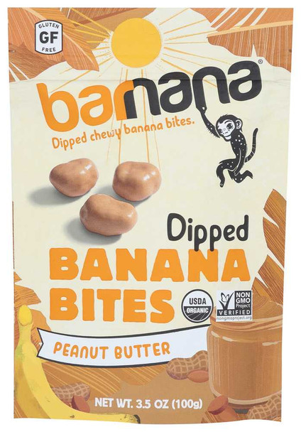 BARNANA: Organic Peanut Butter Chewy Banana Bites, 3.5 oz New