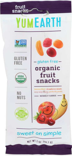 YUMMY EARTH: Organic Fruit Snack 4 Flavors, 2 oz New