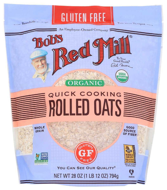 BOBS RED MILL: Gluten Free Organic Quick Cooking Rolled Oats, 28 oz New