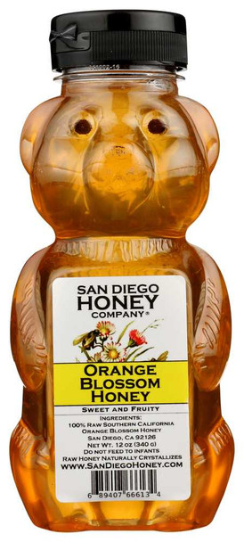 SAN DIEGO HONEY COMPANY: Raw Orange Blossom Honey, 12 oz New