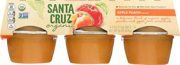SANTA CRUZ: Applesauce Peach Pack of 6, 24 oz New