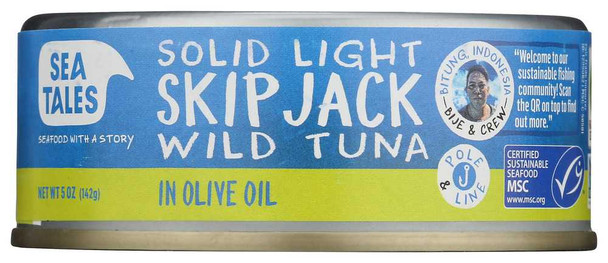 SEA TALES: Oil Olive Skipjack Tuna, 5 oz New