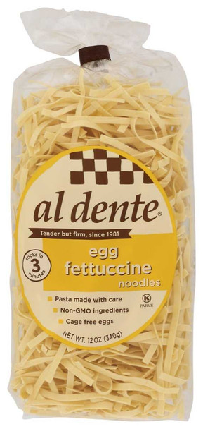 AL DENTE: Egg Fettucine Noodles, 12 oz New