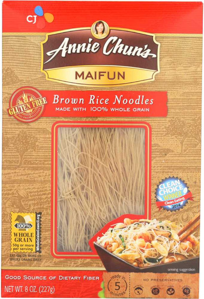 ANNIE CHUNS: Maifun Brown Rice Noodles, 8 oz New