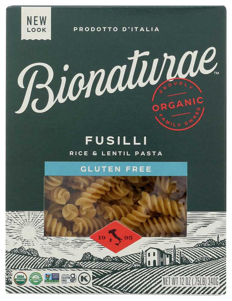 BIONATURAE: Organic Gluten Free Rice Lentil Fusili, 12 oz New