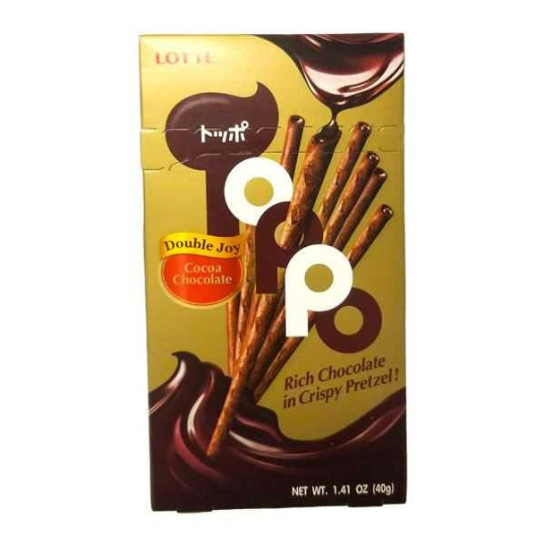 LOTTE: Toppo Pretzel Sticks Cocoa Chocolate, 1.41 oz New