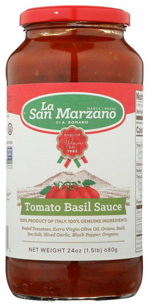 LA SAN MARZANO: Tomato Basil Sauce, 24 fo New